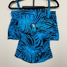 Tommy Bahama Women's Blue Tankini Swimsuit Top Size M Bottom Size L