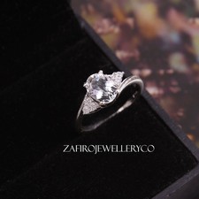 Aquamarine Ring, 925 Sterling Silver, White Aquamarine, Wedding Ring