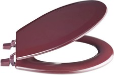 Standard Wood Toilet Seat, Burgundy - 17 Inch - Fits All Standard Size Fixtures