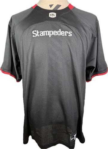 Calgary Stampeders CFL Football Jersey New Era Men's L - Black Outlaw Stamps