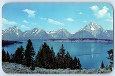 1960 Jackson Hole Wyoming WY Postcard Majestic Teton Range Jackson Lake Unposted
