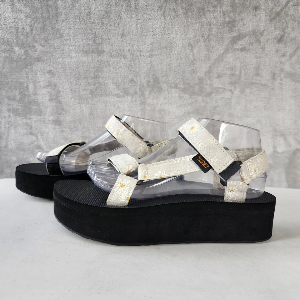 Sandalias Teva Mujer Talla 9 Estampado Flor Margarita Forma Plana Universal Gloriosa Vegana Foto 4 de 4