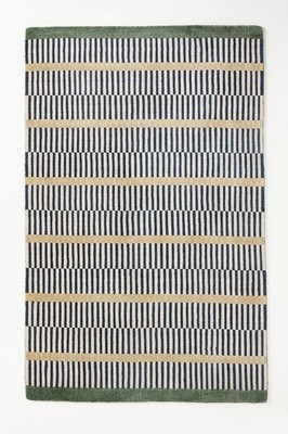Geometric Striped Rug Hand-Tufted Rug Handmade Anthropologie Rug Dining Rugs