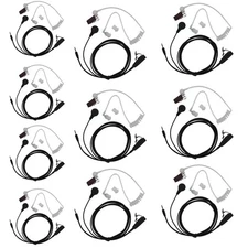 Walkie Talkie Headset 1 Pin Covert Acoustic Tube Earpiece with Mic Compatible...