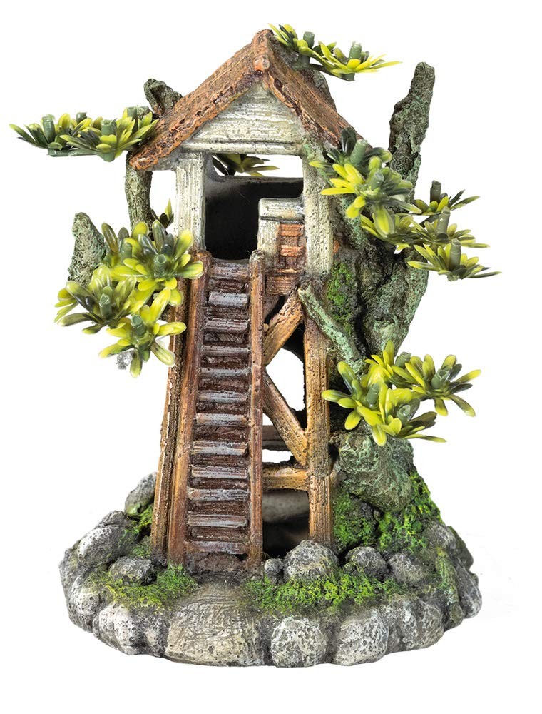 Maison d'arbre avec plantes décor végétal sans entretien pour bac
