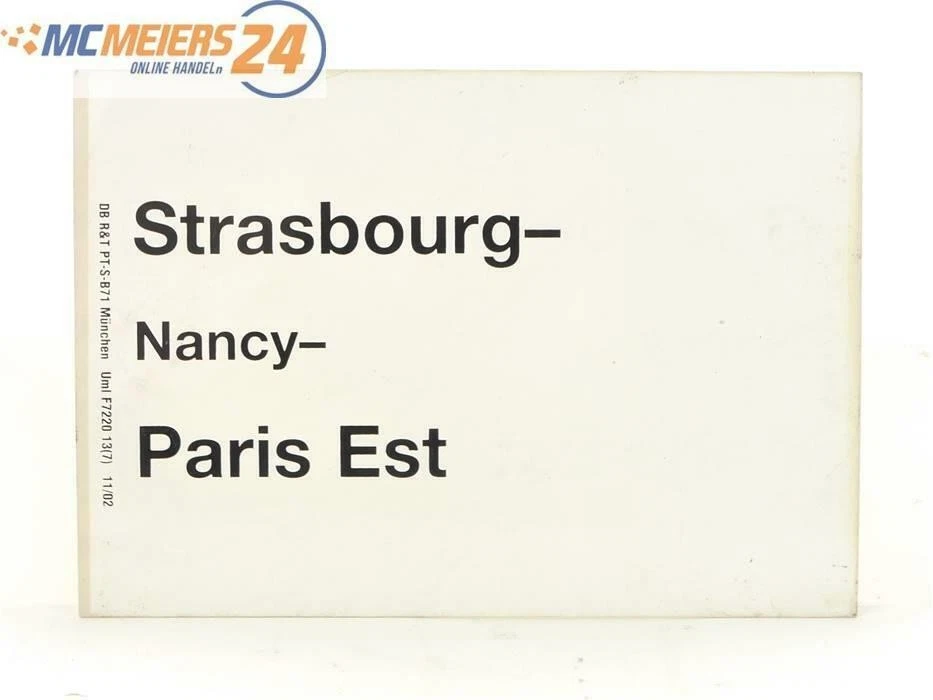 Plaque de circulation E244 plaque de wagon Strasbourg - Nancy - Paris Est - Photo 1/1