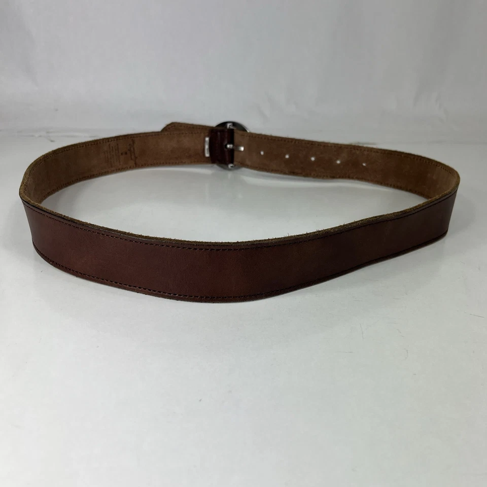 Cinturón ancho de cuero genuino marrón American Eagle - Hebilla joya - Para mujer talla 35 Foto 4 de 4