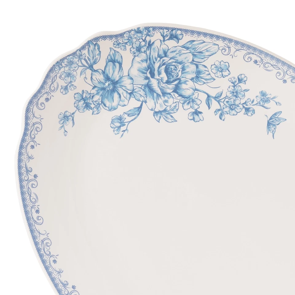 Plato para servir de gres The Pioneer Woman Agatha de 16 pulgadas, azul Foto 3 de 3