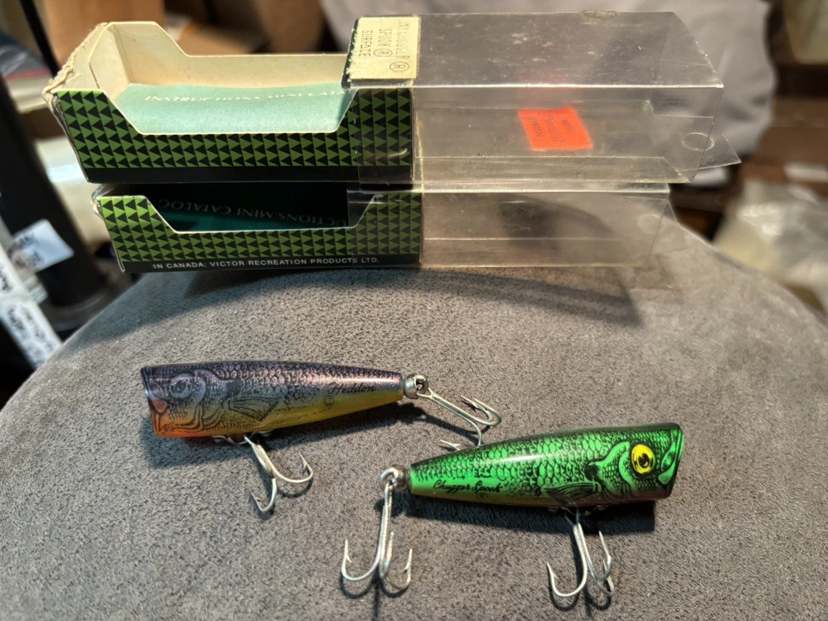 25+ Heddon Plastic Vintage Fishing Lures Box Insert Included for