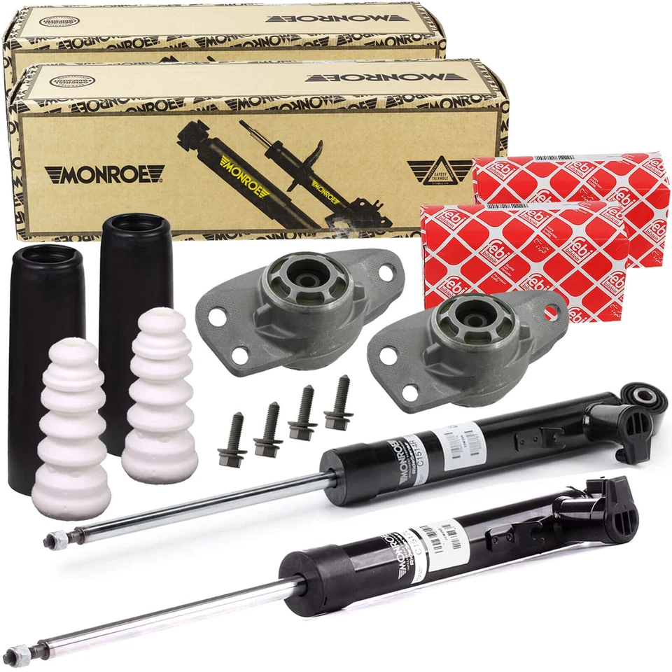 2x MONROE el.verstellbar STOßDÄMPFER+DOMLAGER HINTEN passend für VW PASSAT B6 B7