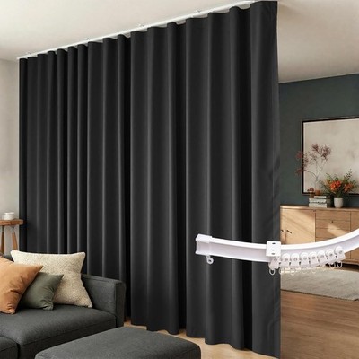 Room Divider Curtains Flexible Ceiling Tracks set,Blackout Ceiling Track Curtain