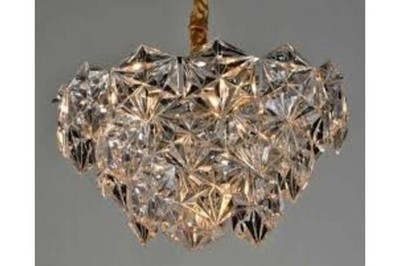 Neu & Originalverpackt; AVIVO PD1602-3A Rauchkristall Pressglas, Kronleuchter 38x38x22cm