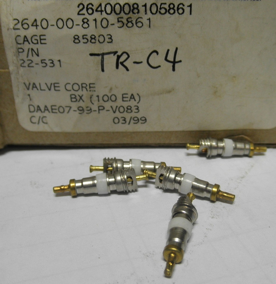 Qty 5 2640-00-810-5861 TRC4 Valve Core 11662765 MS51377-1 22