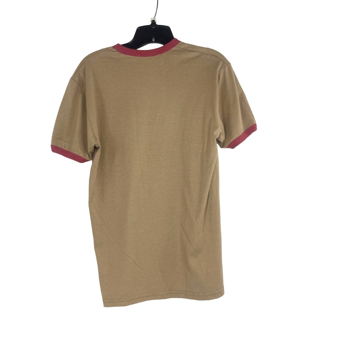 Hurley Mens Tan & Red Ringer T-Shirt Original Trademark Logo