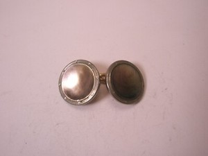 Authentic MOP GOLD PLATED SINGLE Vintage DOUBLE SIDED Cuff Link replace lost/broken aa59