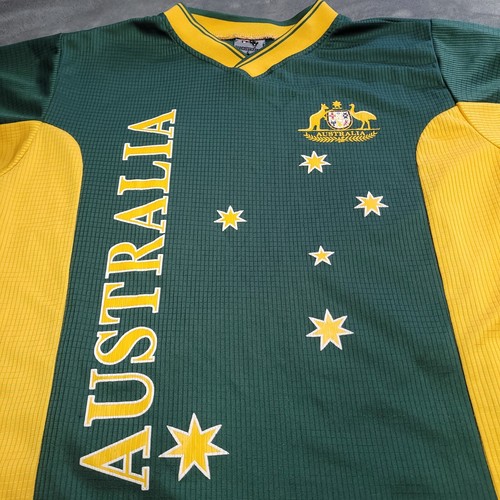 Australia Roo Rugby Soccer Shirt Yellow Green Men's Small Jersey Futbol Stars - Picture 5 of 8
