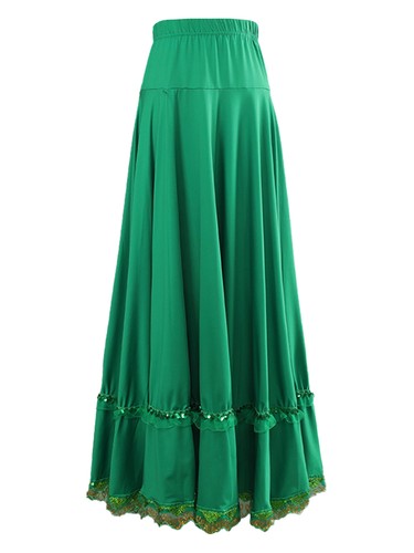 Women Long Skirt Dance Dress Masquerade Dancewear Ballroom Full Circle Lyrical - Picture 45 of 59