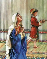 Catholic print picture - Samuel Hears Gods Voice C - 8" x 10" ready to be framed