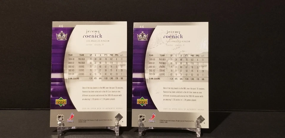 2 Lot 2005-06 SP Authentic #46 Jeremy Roenick Los Angeles Kings HOF - Image 2 of 2