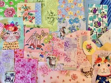 Vintage Fabric Snippets, Inspiration Pack, Creative Craft Pack, Vintage Florals.