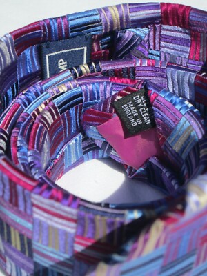 Cravate En Soie Tissée Main Duchamp London Blue Label - Motif Géométrique