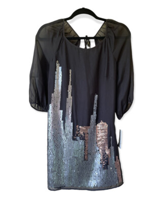 Hype Clothing Womens Silk Sequins Mini Dress size 6 Style 7384580