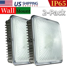 2* 70W Gas Station LED Canopy Lights Fixture Commercial Garage Parking Lot Light