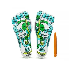 One Pair Acupressure Reflexology Five Toe Massage socks, zone  map, and tool.