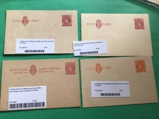 KGV1 2 penny mint postcards four shade varieties A20563