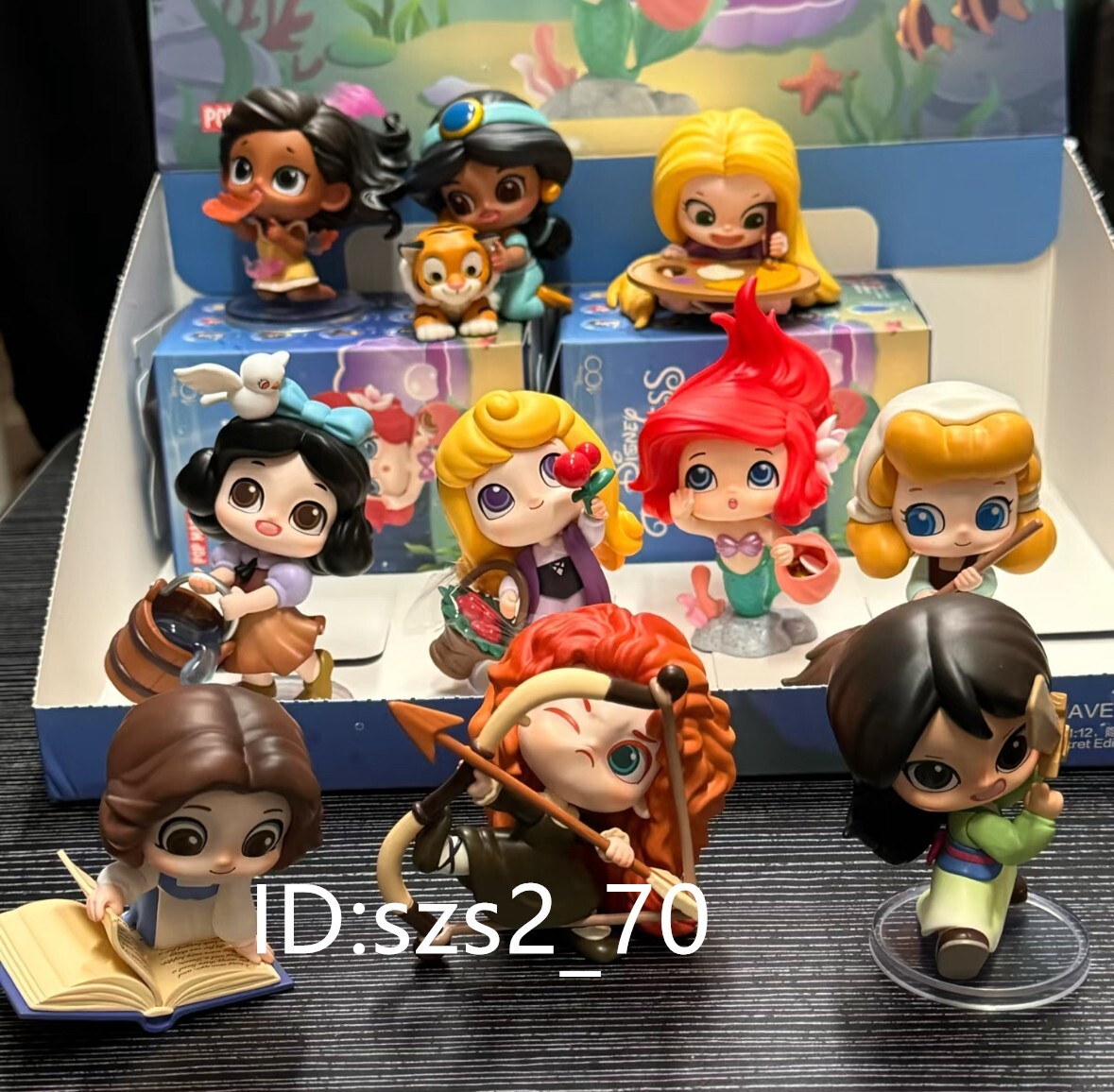 Disney POPMART Princess Childhood 6個セット POPMART Random Secret Figure Box x Disney 100th Princess