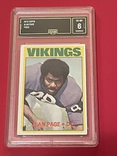 Alan Page GMA 6 Newly Graded 1972 Topps #300 Minnesota Vikings High Number SP