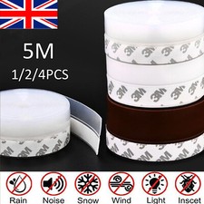 4X 5MSeal Adhesive Silicone Draught Excluder Window Door Tape Weather Stopper UK