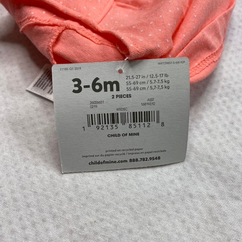Carters Girls Top sz 3-6 months Orange Fish Polka Dot Sleeveless 100% Cotton New - Picture 7 of 24