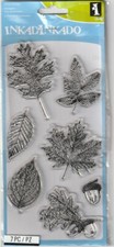 Inkadinkado Fall Leaves Clear Stamps 7 Pcs Autumn