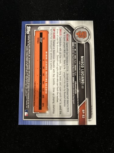 2019 Topps Transcendent VIP Bowman 1st Marco Luciano BP-82 1/1 - Picture 2 of 2