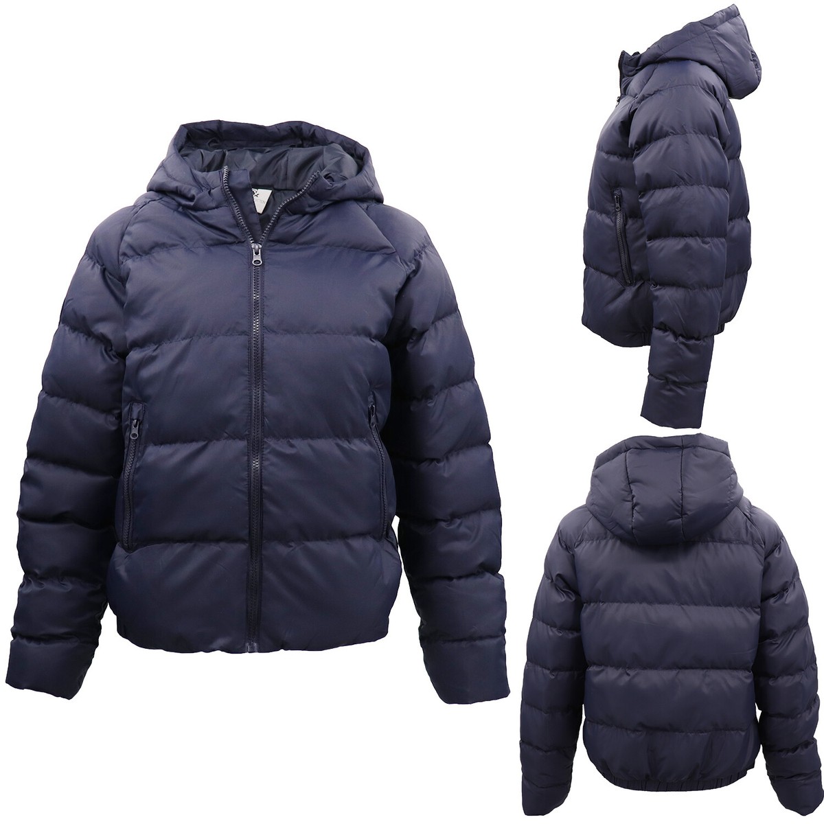 ☆LAFUDGESTORE☆BIG OVER MA-1 QUILTED DOWN PADDING JACKE.T☆ Women's Full Zip Hooded Puffer Jacket Zip Up Pockets Thick