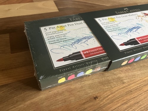 Faber-Castell Pitt Artist Pen Dual Markers Set Of 5 - Picture 3 of 4