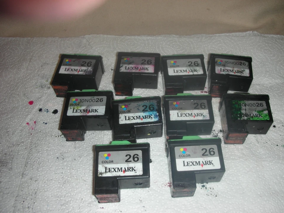 20 EMPTY LEXMARK INK CARTRIDGES - 26& 27 COLOR-  20 PCS LOT #23X-4 - Image 2 of 3