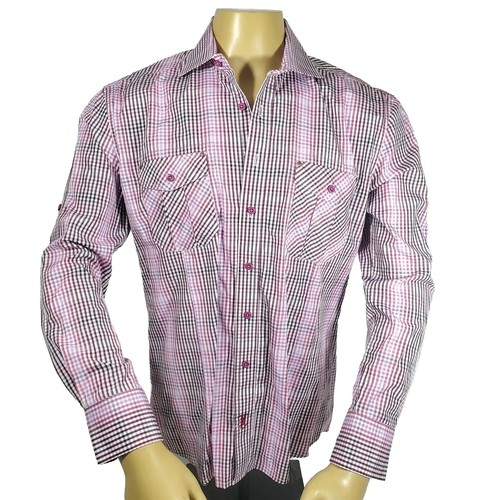 Stacy Adams Mens Button Down Striped Shirt M Medium Long Sleeve Roll Tab 42"-44" - 第 1/12 張圖片