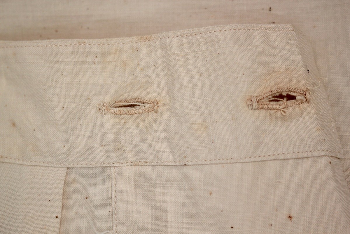 VTG 1950s Men's White French Army Boxer Shorts 50s Cotton