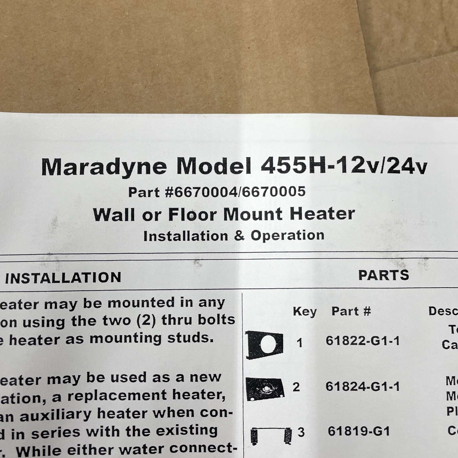 Kat’s Katsheaters 39400 Auxiliary Heater 2.4 Amp By maradyne 12 24 Volt S33
