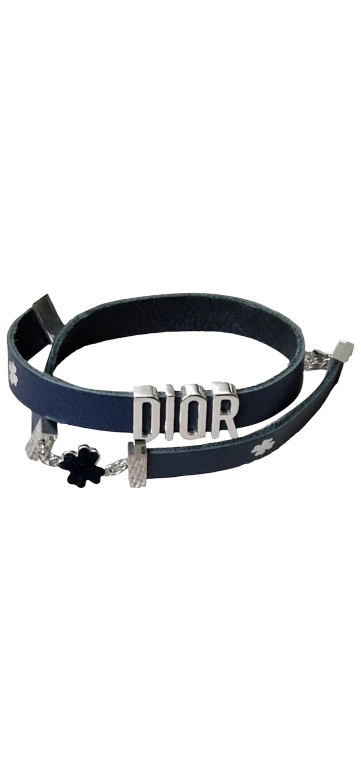 NEUF CHRISTIAN DIOR BRACELET EN CUIR BLEU MARINE BRACELETS JEWELRY J’ADIOR