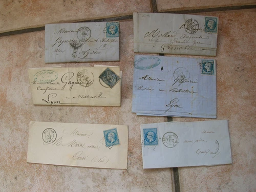 FRANCE LOT OF 6 ANTIQUE LETTERS MAJORITY NAPOLEON III (E449)