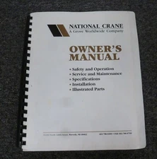National 875 Boom Truck Crane Parts Catalog Owner Operator Service Repair Manual
