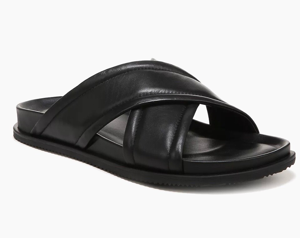 Мужские сандалии-вьетнамки Vince Mens Derek Black Le Slides из кожи-флип-флоп Размер US 12 EU 46