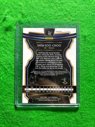 SHIN-SOO CHOO PRIZM PURPLE GREEN CARD TEXAS RANGERS 2020 PANINI SELECT BASEBALL - Picture 2 of 12