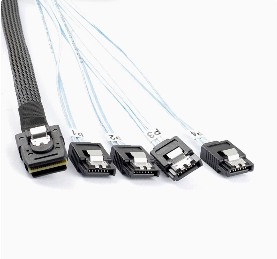 Mini SAS SFF-8087 36Pin to 4 SATA 7PIN HD Splitter Breakout Cable 0.5M 1.6ft New - Image 3 of 3