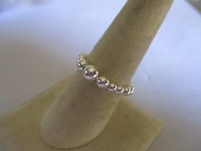 Sterling Silver Ball Bead ring 3mm with a 4 and 5mm center stackable ring size 7