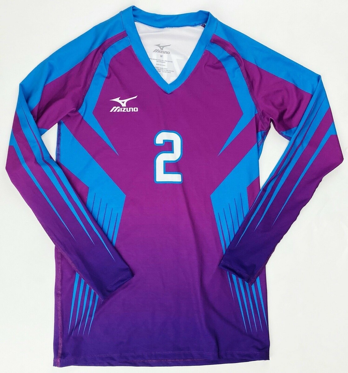 Mizuno Performance Team Long Sleeve Volleyball Purple Jersey