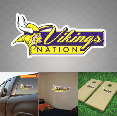 Minnesota Vikings Map Football Decal – Oracal Vinyl Window Sticker, Sports Theme